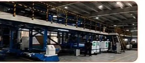 Overhead mezzanine of the corrugation board plant